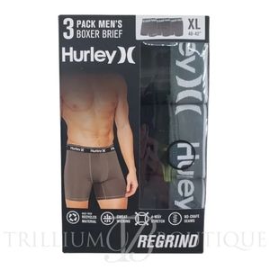 Hurley Men's Regrind Boxer Briefs Black Combo XL 3 Pairs Underwear NIB Active